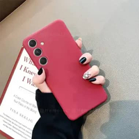 Soft Case Samsung A14 4G / 5G, A34, A54 Silikon Slim Matte Silikon Sandstone A34 Merah