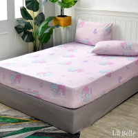義大利La Belle Sanrio-雙星仙子甜蜜星空 雙人海島針織床包枕套組