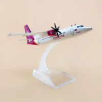 16cm Metal Hunnu Air Fokker 50 F50 F-50 Wings Of Monglia Airlines Plane Model Airplane Model w Stand Aircraft Crafts