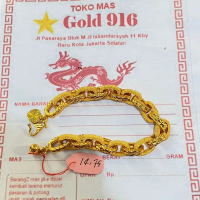 GELANG RANTAI DOP PASIR BERLAPIS EMAS MUDA FREE SURAT