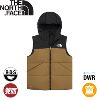【The North Face 兒童 600FP 羽絨保暖背心《棕黑》】89XR/登山/戶外/雙面穿/連帽背心/羽絨背心