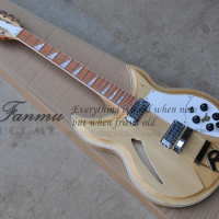 12 string electric guitar, 381 guitar, hollow basswood body, fishbone white binding, red pear wood fretboard