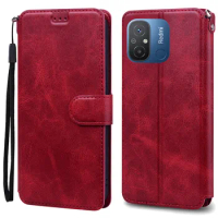 Leather Wallet Flip Case For Redmi 12C Cover Case For Xiaomi Redmi 12C Redmi12 C Coque Case Leather Phone Protective Bags Fundas