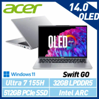 【最新Ultra處理器】Acer 宏碁 Swift GO SFG14-73-790E 銀 14吋 AI輕薄筆電