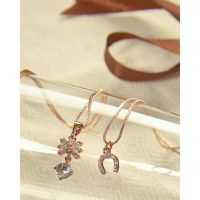 Julys - lucky horseshoe and ladybug necklace