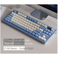 LT84RGB Bluetooth 2.4G Wired Illuminated Gaming Mechanical Keyboard Sea Air Mechanical Switch