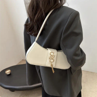 Luxury French Fashion High Bag For Women Simple Leather Underarm Crescent Bag