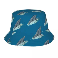 Whale Bucket Hat Dorsal Fin Street Style Fisherman Caps Foldable Beach Travel Sunscreen Hats For Unisex Retro Graphic Cap