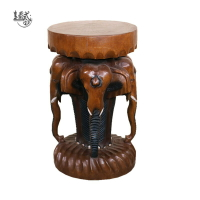 泰國木雕吉象凳子換鞋凳門口動物招財大象凳玄關凳創意木質梳妝凳