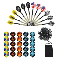 Darts 12 Pieces Darts Plastic Tip Set for Electronic Darts Brass Darts with 30 flights and 100 tips