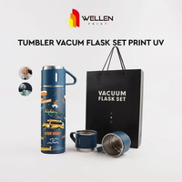 Print UV Set Thermos Mini Vacuum Flask Set 3in1 Custom - TVA 01, UV Print