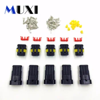 5Pcs/Lot Waterproof Dustproof AMP 3 Pin HID Connector Car Light Connector Electrical Wire Connector Plug