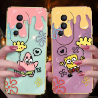 Cover Smooth E-TPU Phone Case OPPO RENO 2F 4 5 6 6Z 7 7Z 8 8T 10 PRO PLUS 4G 5G FIND X3 LITE Case Cute S-SpongeBob S-SquarePants