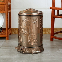 嘉耐特家用垃圾桶歐式客廳復古高檔輕奢美式廚房衛生間帶蓋不銹鋼
