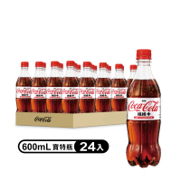 Coca-Cola 可口可樂 纖維+ 寶特瓶600ml x24入/箱(無糖)