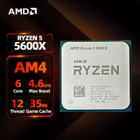 หน่วยประมวลผล AMD Ryzen 5 5600X 4.6GHz 6-Core 12-Thread 35MB แคชเกม7NM TDP 65W ซ็อกเก็ตซีพียูตั้งโต๊