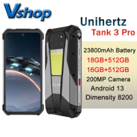 Unihertz Tank 3 Pro 8849 Rugged Phones 5G 32/36GB 512GB 200MP Camera 23800mAh Battery 120W Android 13 Dimensity 8200 Smartphone