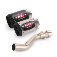 Exhaust System Mid Link Pipe Slip On Muffler Carbon Fiber For Honda CB650F CBR650F 2014-2018 CB650R CBR650R 2019-2023