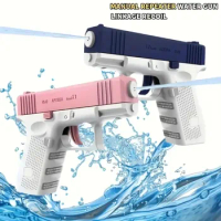 Glock Water Guns Toy Manual Repeater Water Squirt Gun Toy with Linkage Recoil for Boys and Girls, PP Material, Ages 3-6 Years
