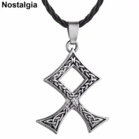 Nostalgia Viking Rune OTHALA Protective Amulet Necklace Endless Irish Knots Pagan Talisman Stranger Things