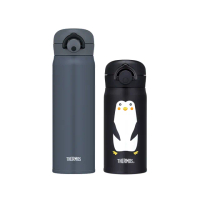 【THERMOS膳魔師】獨家2入_不鏽鋼輕量彈蓋保溫瓶500ml+350ml(JNR-501+JNR-350-P)
