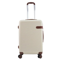 กระเป๋าเดินทาง HQ Luggage ขนาด 24 นิ้ว ระบบล็อค TSA 4 ล้อคู่ รุ่น 8835 สีครีม