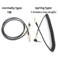 3pole 1M stereo 3.5mm Male to male Jack AUX Audio spring extend connector Cable 90 Degree Right Angle Speaker for PC Headphone