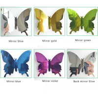 12Pcs DIY Mirror 3D Butterfly Removable Mural Stickers Wall Stickers Decal for Home Nursery Classroom Kids Bedroom Living Room