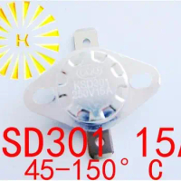 5pcs x KSD301 15A 45-150 degree 250V Normally Closed Temperature Switch Thermostat Resistor