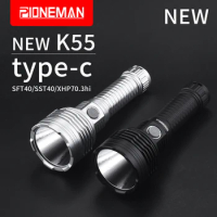 pioneman NEW K55 Flashlight type-c direct charging side press stepless dimming SST40/SFT40/XHP70.3HI