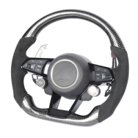 Carbon Fiber Steering Wheel is For Audi a3 a4 s4 rs3 rs5 ttrs a4 b9 a5 8p a8 A6 A7 Car Steering Wheel LED