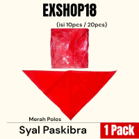 1Kodi Syal Slayer Paskibra Segitiga non Perekat Merah Polos / Syal Paskibraka Merah