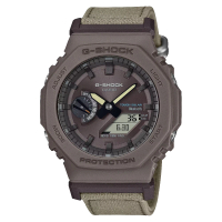 CASIO 卡西歐 藍芽多功能環保時尚潮流腕錶 卡其灰 45.4mm(GA-B2100CT-5A)