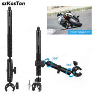 Motorcycle Camera Holder Handlebar Bracket Clamp Bike Mount Invisible Selfie Stick for Go Pro 12 11 10 9 Insta360 X3 Accessories