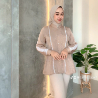 FELICIA BLOUSE KEMEJA WANITA//OUTFIT REMAJA DEWASA BY ESHA SCARF