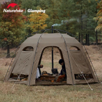Naturehike MG Fire Tent Large Space Living Room Dome Tent Tea Making Tent Outdoor Camping Equipment Breathable With Chimney Tent