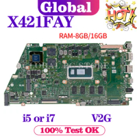 KEFU Mainboard For ASUS X421FAY X421FQY I421FQY X421FFY X421FPY Laptop Motherboard i5 i7 10th Gen RAM-8GB/16GB V2G