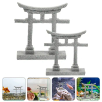 Japanese Torii Gate Mini Torii Gate Japanese Shinto Altar Shelf Miniature Shrine Japan Fish Tank Stone Bridge Landscape