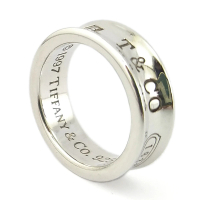 【Tiffany&amp;Co. 蒂芙尼】925純銀-1837刻字系列寬版戒指(展示品)