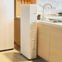 廚房衛生間夾縫收納櫃抽屜式 18cm超窄縫隙置物架 窄櫃子長條靠牆