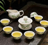 茶具 陶瓷家用茶具辦公家用蓋碗茶具白瓷冰裂茶杯蓋碗功夫茶具套裝整套