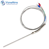 Type K J PT100 Thermocouple M8 50mm 100mm 150mm 200mm Compression Spring Probe Temperature Sensor with 0.5m 1m 2m 3m Cable Wire