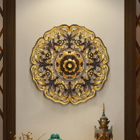 異麗泰國柚木雕板東南亞墻上壁掛木雕畫泰式會所裝飾掛件玄關木雕