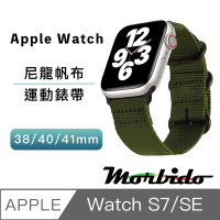 蒙彼多 Apple Watch S7/SE 38/40/41mm運動尼龍帆布錶帶