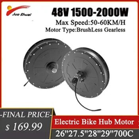 Electric Bike Hub Motor 2000W Rear V/Disc Brake E Bike Brushless Gearless Hub Motor 50-60KM/H Max Speed 26"27.5"28"29"Inch 700C