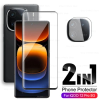 2in1 Curved Protective Glass For iQOO 12 Pro 5G Full Cover Camera Screen Protector iQOO12Pro iQOO12 Pro 6.78 inch Tempered films