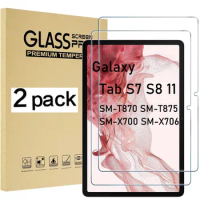 （2 Pack）Tempered Glass For Samsung Galaxy Tab S7 S8 11 2020 2022 SM-T870 SM-T875 SM-X700 SM-X706 Tablet Screen Protector Film