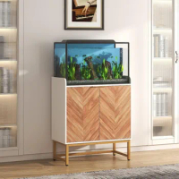Gallon Fish Tank Stand, Small Aquarium Stand 20 Gallon With Doors &amp; Adjustable Shelves, Boho Sideboard Coffee