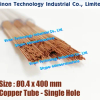 (100PCS/LOT) 0.4x400MM EDM Copper Tube Single Hole, Copper EDM Tubing Electrode Tube Single Channel, Diameter 0.4mm, 400mm Long