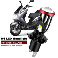 1PCS FOR YAMAHA SMAX155 25W 6000K LED White Motorcycle Accessories H4 LED Lens Headlight CANbus High Low Beam HS1 MOTO Lamp